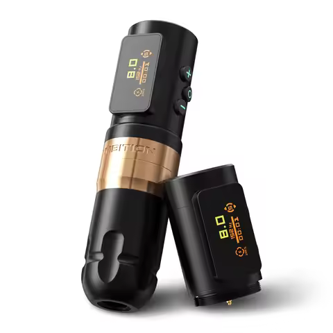 Ambition Shura-X Wireless Tattoo Machine Pen Double Bearing Straight Rod 2400mAh Color Screen Billin