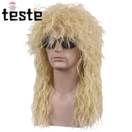 Halloween Party Cosplay Wig, Fluffy Curvy 70s 80s Rockstar Wig, Punk Long Mullet Wig