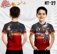 Jersey Baju Natal Anak Kaos Santa Sepeda Merry Christmas