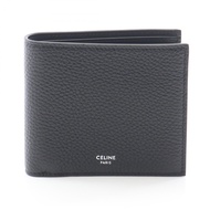 【二手】Celine CELINE雙折錢包 10C873GTZ38SI 黑色皮革雙折錢包 女士新款