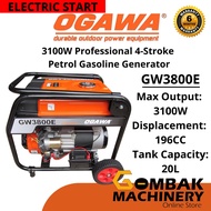 OGAWA GW3800E 3100W Professional 4-Stroke ELECTRIC START Petrol Gasoline Generator -6 Months Warrant
