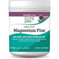 Pure Essence Labs Ionic Fizz Magnesium Plus, Anti-Stress Supplement Drink Powder, Gluten Free and No