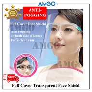 AMGO Transparent Protective Whole Face Mask Anti Droplet Dust-proof Protect Full Face Covering Mask Visor Face Shield