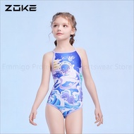 ZOKE Girls Swimwear Professional Training Swimsuit Upf50+ Sun Protection Swimming Suit For Kids Girl