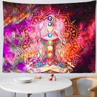 Indian Buddha Statue Meditation 7 Chakra Tapestry Wall Hanging Mandala Tapestries Wall Psychedelic Y