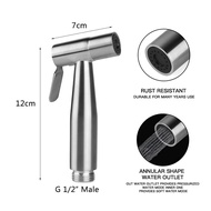 ZOOKV 304 Stainless Steel Bidet Spray Set Wall Mount Handheld for Toilet Bathroom Shower Kitchen Washing Spray Set with  Explosion-Proof Pipe Hose Holder and Angle Valve P21D