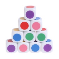 [mojotorw7] 10Pcs Square 16mm 6 Sided D6 Dice 6 Color Round Corner for Dungeons & Dragons DnD D&D TR