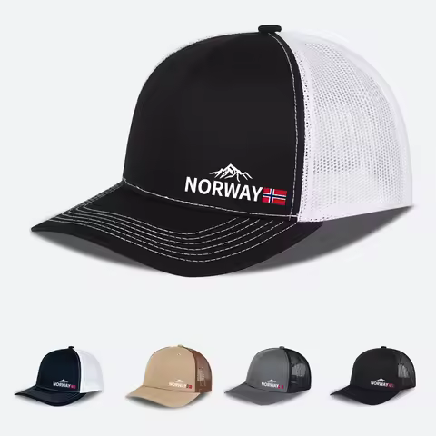 Norway Souvenir Mesh Trucker Hat Adjustable Unisex Gift For Norway Lovers & Travelers