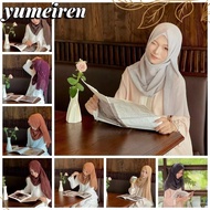 YUMEIREN Turban, Crystal Chiffon Elegant Headband, Fashion Solid Color Ethnic Soft Hijab Woman