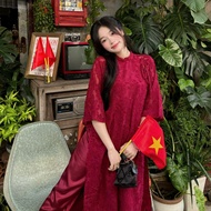 Áo dài lông vũ YẾN PHƯỢNG phối buộc nơ cách điệu kèm quần HAVANA AD89