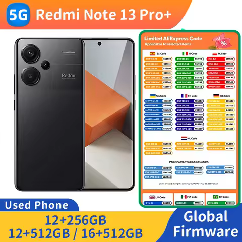 Redmi Note 13 Pro+ Plus 5G RAM 16GB ROM 512GB 6.67 inch 2712x1220px 120W 5000mAh Used phone