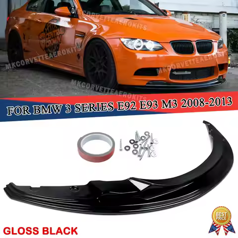 For BMW E92 E93 E90 Front Bumper Splitter Gloss Black 3 Series M3 GTS 2007 2008 2009 2010 2011 2012 