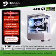 MLOONG Custom Gaming/Live Streaming/Design Desktop PC | R5 7700, ASUS RTX 5070 , 16GB DDR5, 1TB SSD