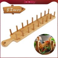 [Lohobby] Wood Taco Holder Tray Multipurpose Mexican Rolls Holds 8 Tacos Taco Shell Holder Tortilla 