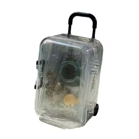 Clear Suitcase Candy Box Smooth Jewellery Organiser Cute Suitcase Box Creative Small Trolley Case Fo