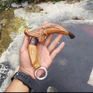 kerambit minang kayu ukir