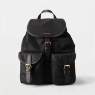 BURBERRY 正品 💥VIP限量優惠💥 純黑色內裡經典格紋尼龍防潑水大容量背包旅行袋 小金色字圖案 男女可用 全新連吊牌只有一批 (官網售約HK7800)size: 32×25.5x14cm
 🩷