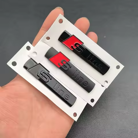 3D ABS Black Sline Logo S Line Emblem Car Fender Badge For Audi A1 A3 A4 A5 A6 Q2 Q5 Q7 Q3 S3 S4 S6 