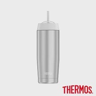 【THERMOS膳魔師】不鏽鋼真空吸管隨行瓶470ml(TS4037SS) 不銹鋼色
