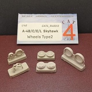 CAT4 R48013-1/48 - A-4B/C/E/L Skyhawk Wheels type2 Beams. Resin Parts Set