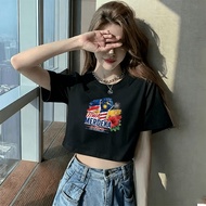 Maise Babytee Korean Style Y2K Crop Tops For Women Print Short T-Shirt Baby Tee Street Wear For Girl