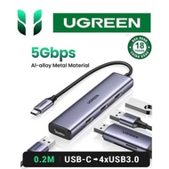 UGREEN 20841 CM473 USB C to USB A splitter (USB C to 4 USB A 3.0 5Gbps, Aluminum case with 20CM long