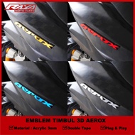 RAYA - 2PCS AEROX EMBLEM 3D AEROX LOGO EMBLEM embossed AEROX ACCESSORIES 155 VARIATION AEROX 155