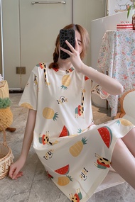 (1 Set) Comfortable Short Sleeve Dress Women Pajamas Baju Tidur Wanita - Assorted Designs