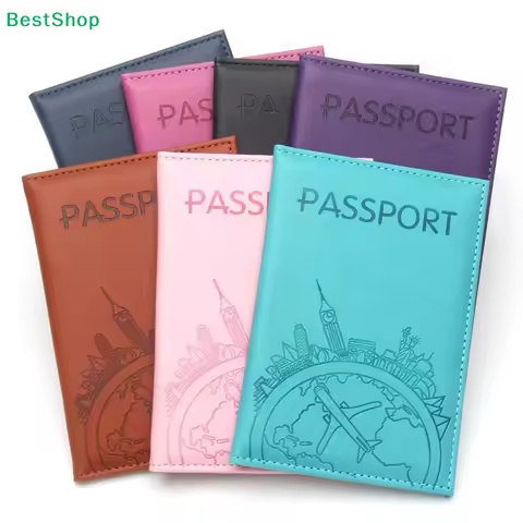 〔Y〕Global Flight Printed Passport Holder Leather Passport Covers Id Holder Plane Ticket Holder