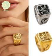 MG Chunky Eagle Rings Accessories for Men Women Stainless Steel Non Faded Tarnished Gold Casting Tre