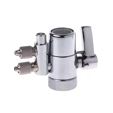 Chrome Plated Metal Brass Faucet Aerator Water Filter Faucet Dual Diverter Valve M22 To 1/4" Chrome