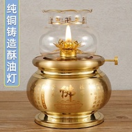 AT-🛫Pure Copper Household Indoor Buddha Front Buddha Worshiping Oil Lamp Temple Pure Copper Buddha Lamp Oil Lamp Buddha
