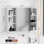 New Alumimum Bathroom Mirror Cabinet Mirror Storage Belt Storage Rack Toilet Toilet Wall-Mounted Single Punch-Free E6IO