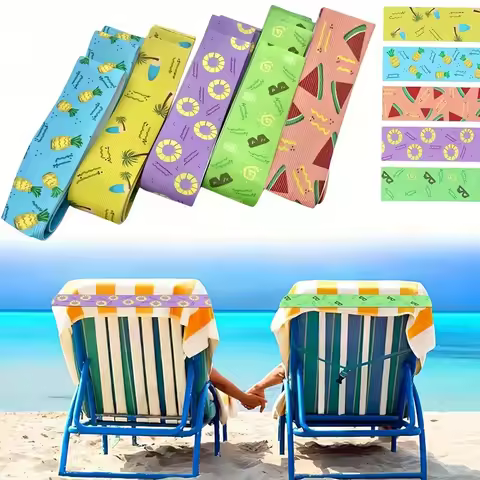 5Pcs Towel Bands for Beach Chairs Cruise Towel Clips for Lounge Pool Chairs Elastic Strap for Lounge