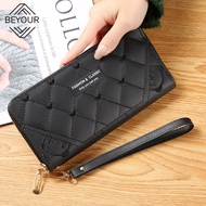 BEYOUR wallet for women Long Wallet Fashion Wallets Purse PU Leather Handbag Large Capacity Card Holder Long Clutch Coin Purse Zipper Money Bag long wallet for women women wallet beg duit lelaki dompet lelak dompet lelaki long wallet for women