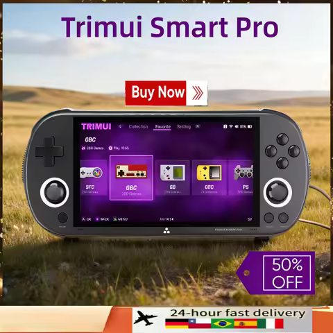 Trimui Smart Pro Handheld Game Console 4.96'' IPS Screen Joystick RGB Lighting Linux System Trimui R
