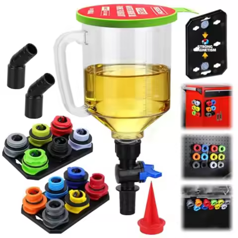 8-Piece ine Oil Funnel Kit .59QT/.5L omotive Oil Funnel Set wi 2 Adters Eow Fittin Screen and ic Sto