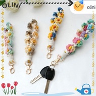 OLINI Wristlet Keychain Daisy Cute Key Fob Strap