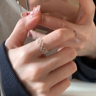 Lace Lace Lace Lace Stranded Diamond Open Ring Women Unique