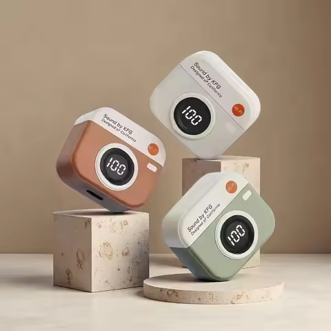 Q86 TWS Wireless Bluetooth Earbuds HiFi Stereo Sound Sport Headset Retro Camera Design Earphones for