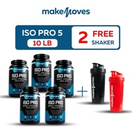 MakeMoves Whey ISO Pro สูตรลีน กล้ามชัด  (รสช็อคโกแล็ต)  สีน้ำเงิน   5กระปุก แถม แก้วแดง+แก้วดำ