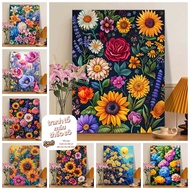 Sawg-stretched frame-32*40/40*50cm/50-60cm-digital painting-flower painting-coloring by number paint