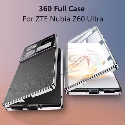 360 Full Case For ZTE Nubia Z60 Ultra Case Tempered Glass Leather Cover For Nubia Z60Ultra Shell Dou