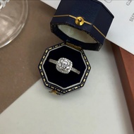 1ct Moissanite Diamond Ring Female S925 Silver Inlaid Female Ring Adjustable