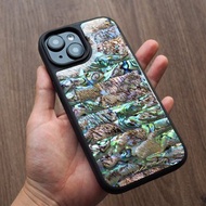金色 鮑魚貝殼 手工手機殼 適用iPhone16,15,14,13,12,11 Pro Max