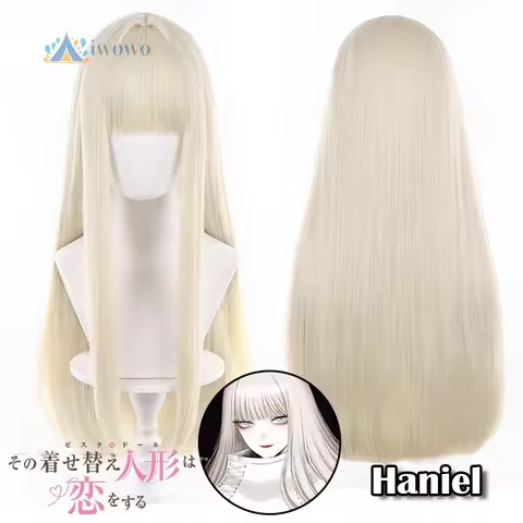 Anime My Dress-Up Darling Haniel Cosplay Wig Kitagawa Marin Long Fair Blonde Straight Hair Wigs For 
