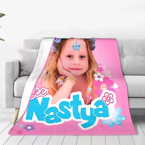 Like Nastya Girl Blanket Fleece All Season Cute Portable Lightweight Thin Throw Blanket for Bed Couc