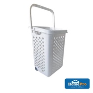 PLIM Laundry Basket With Wheels 50X37X64CM White Waterproof Portable and Light Bakul Baju Putih dengan Roda