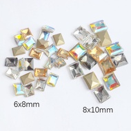 6X88X10mm Rectangular Nail Rhinestones Crystal Shiny 3D Strass Gem Stone Manicure Nail Art Decoration Charms Jewelry
