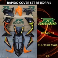 RAPIDO BODY COVER SET RS150R RS150 V1 (23) - BLACK/ORANGE (STICKER TANAM) COVERSET